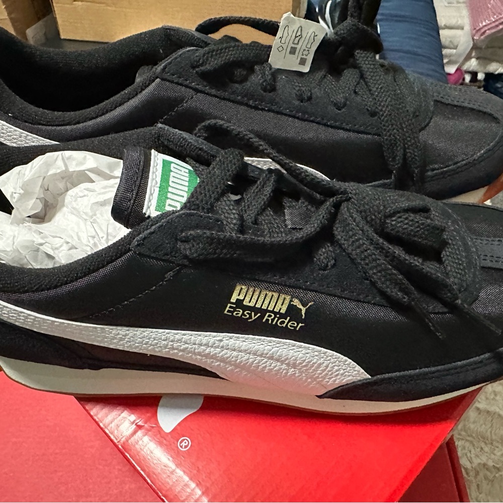 Puma Black Sneakers with White Details